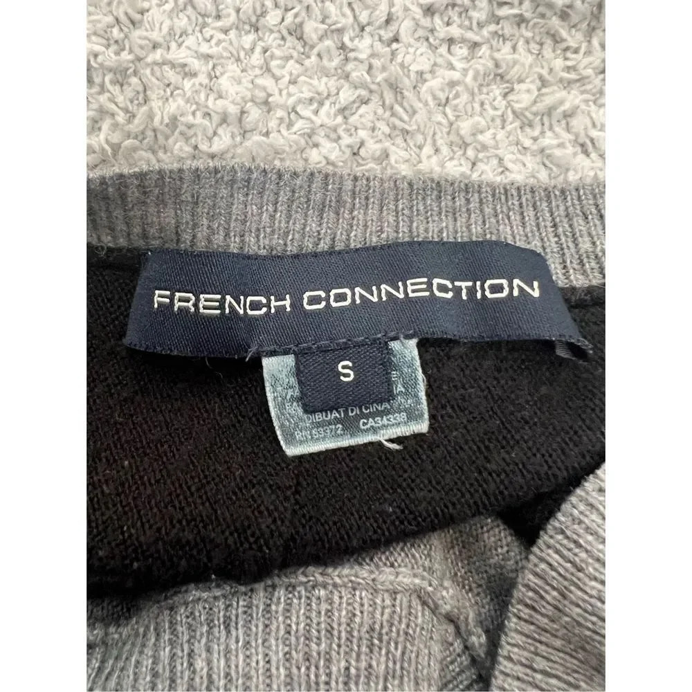 French Connection Women's Black & Gray Tight Knit Pullover Sweater Size S - Picture 6 of 7